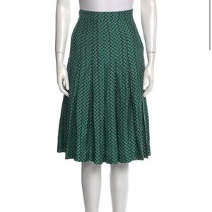 Salvatore Ferragamo Silk Green A-Line Skirt